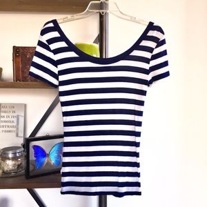 Navy & White Striped T-Shirt